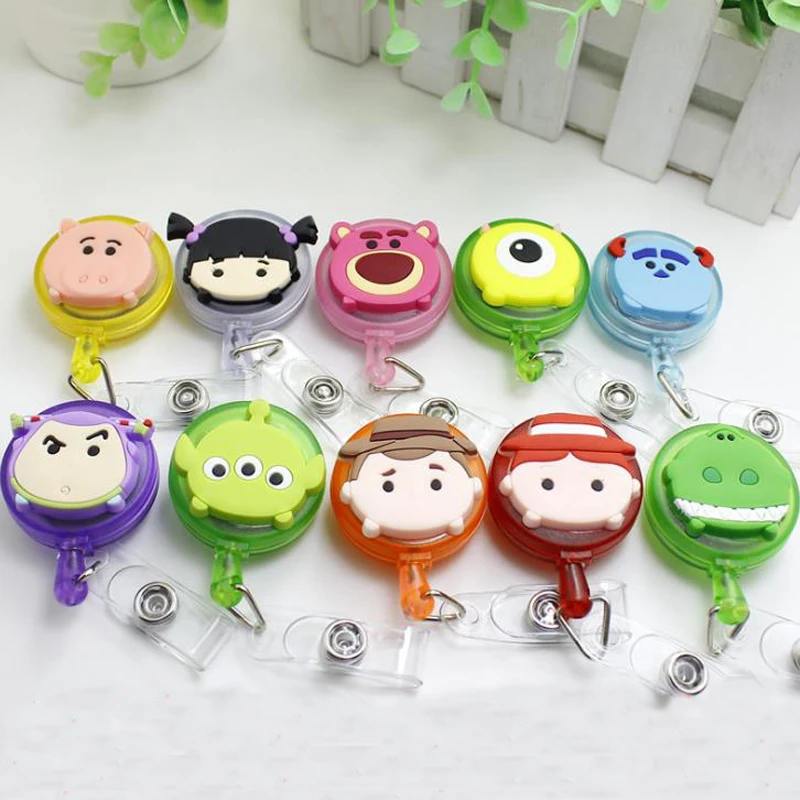 1 Pcs Cartoon Toy Story Buzz Woody Nurse Retractable Badge Reel ID Card Badge Holder Belt Clip Hospital Stationery Supplies