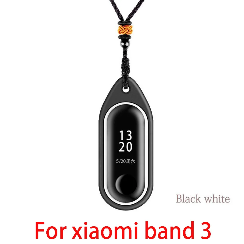 Металлический защитный чехол для xiaomi band 3 - Цвет ремешка: Black and white