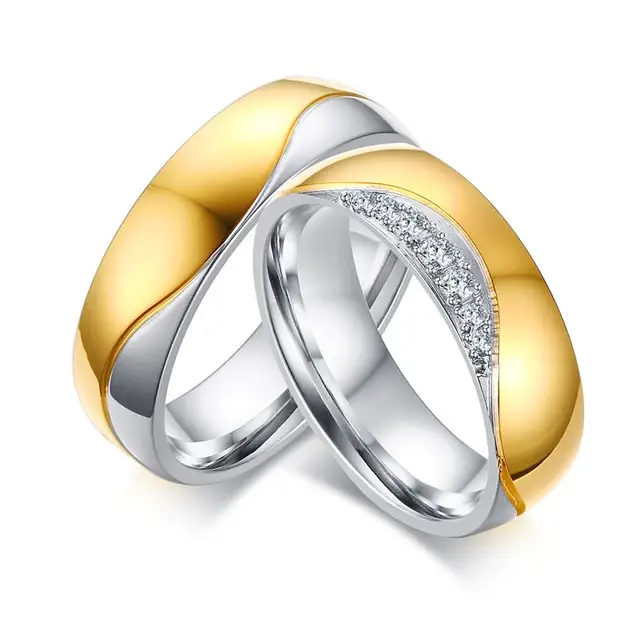 Rings Set For Men Women Fashion Wedding Brand Ring Cubic Rings Set For Men Women Fashion Wedding Brand Ring Cubic Zircunia Designer Pair Two