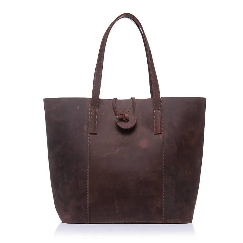 Retro Dame Schoudertas Handtas Echt Lederen Handtas Westerse Stijl Pakket Versie Van Crazy Horse Lederen Tassen Retro Dame Schoudertas Handtas Echt Lederen Handtas Westerse Stijl Pakket Versie Van Crazy Horse Lederen Tassen