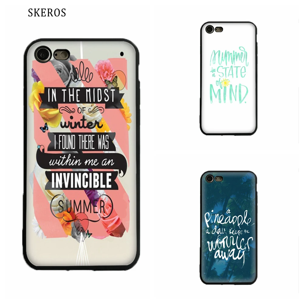 SKEROS Лето цитаты Силиконовый ТПУ телефон Мягкий чехол для Apple IPhone X 5 5S Se 6 S 7 8 Plus # ua531
