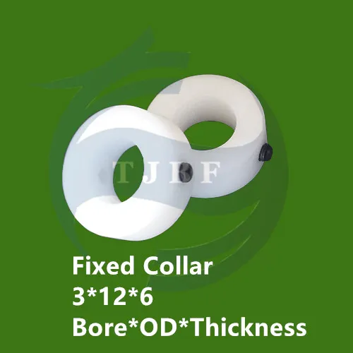 

High Quality 5Pcs POM Drill Chuck Depth Stop fixed Collars bore3mm OD 12mm Thickness 6mm set collar axle sleeve