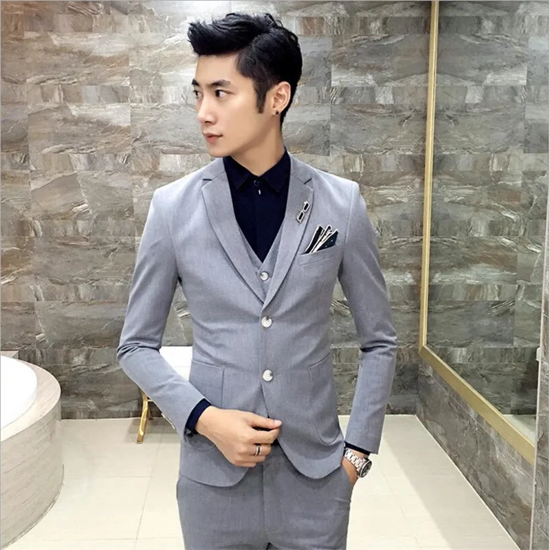 Men Blazers Suits Gentlemen Commerce Men Casual Blazer Suits Slim Fit