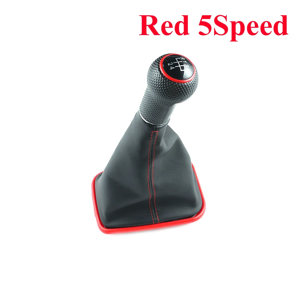 5, 6 скоростей, автомобильная рукоятка для рычага переключения передач, переключатель, крышка для багажника Volkswagen 1999-2004 Golf 4 IV MK4 R32 Bora MT - Название цвета: Red 5Speed