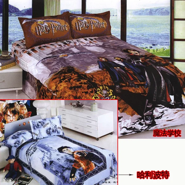 Harry Potter Bedding Bed Full Twin Queen Blue Cartoon Linen Harry Potter Bedding Bed Full Twin Queen Blue Cartoon Linen Sheet Duvet Cover Bedsheet Quilt