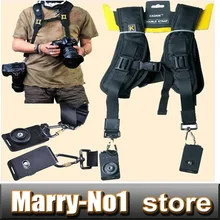 Soft Quick Double Camera Sling Neck Shoulder Belt Strap for DSLR CANON 5D2 5D3 5D4 60D NIKON D7000 D3100 D3200 D5300