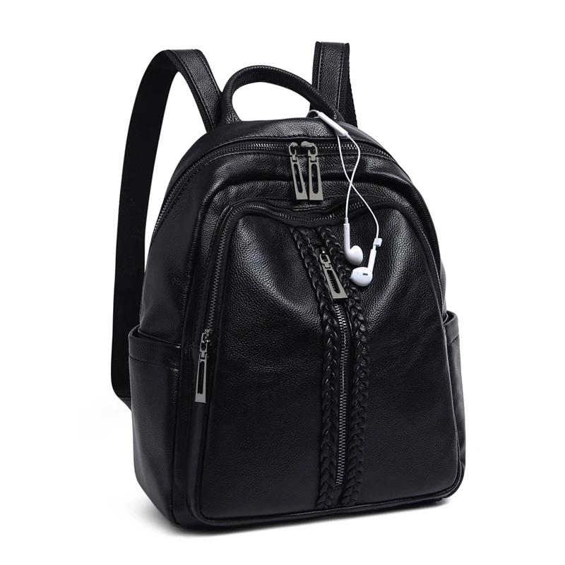 

2019 Fashion Women Backpack High Quality Real Leather Backpacks for Teenage Girls Female School Shoulder Bag Bagpack mochila
