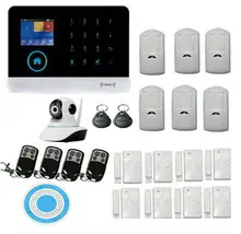 Wifi wireless home sistema de alarma de seguridad diy kit de negocios con dial auto motion detectores de cámara ip sirena de seguridad completa