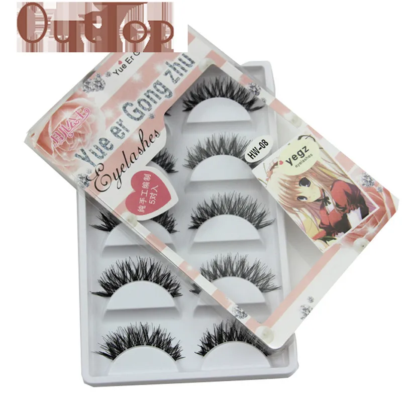 

5 Pairs Makeup Handmade Natural False Eyelashes Soft Eye Lash Cosmetic Makeup Extension Tools Cosmetic 2017 MY035