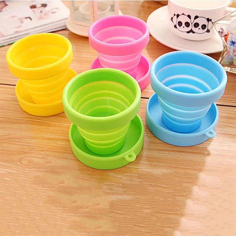 

Bearcavalier New 170mL Vogue Outdoor Travel Silicone Retractable Folding Telescopic Collapsible Folding Water Bottle