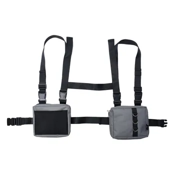 

2019 Chest Front Bag Hip Hop Streetwear Functional Waist Packs Bag Adjustable Tactical Shoulder Bags Chest Rig Running Bag