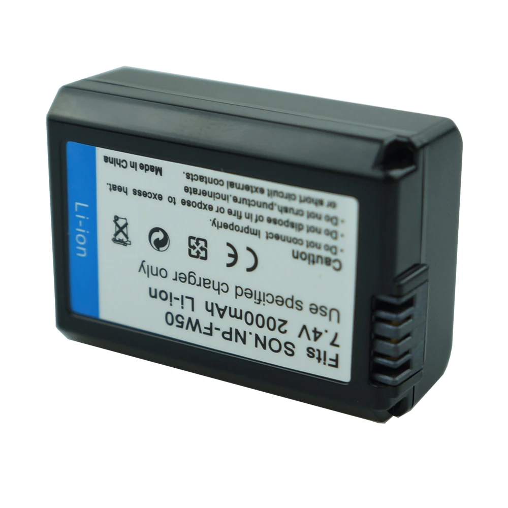 2x NP-FW50 2000mAh NP FW50 digital Camera Battery + LCD USB Dual Charger for Sony Alpha a6500 a6300 a6000 a5000 a3000 NEX-3 a7R