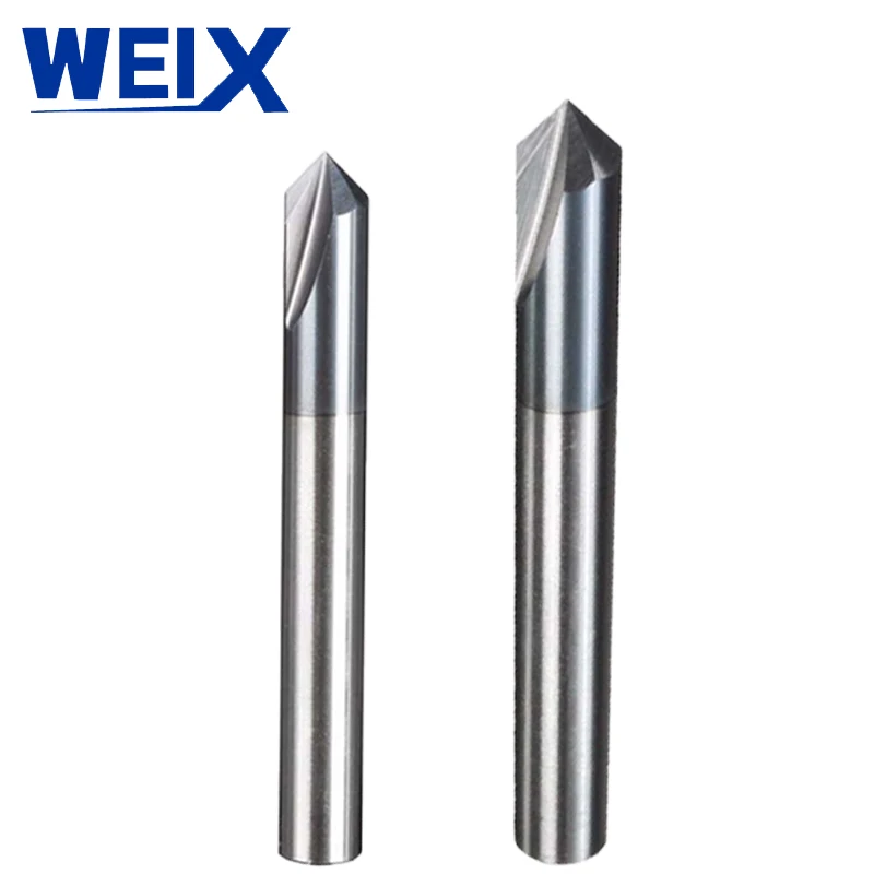 

WEIX 1pc 3 Flutes HRC45 Chamfer End Mill Angle 90 for aluminum Router Bit Tool Carbide Milling Cutters Mayitr Tungsten steel