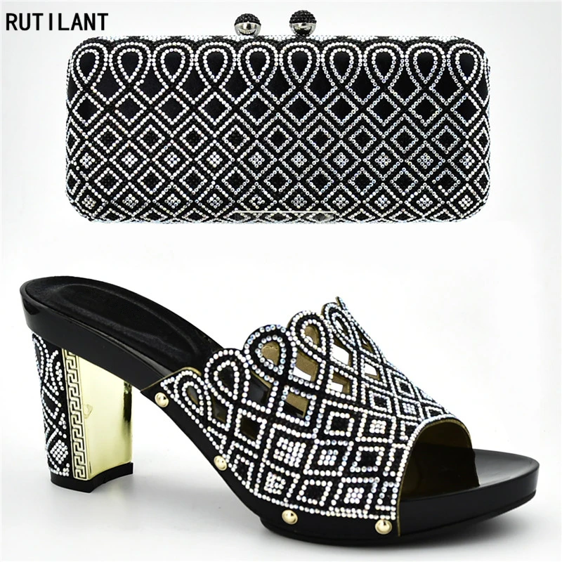Imitación plata Bolsos Las A Diamantes Mujeres Negro Diseñador Juego De Decorado Nigeria Con Los Diseñadores Zapatos Italiano rojo Y púrpura Bombas Lujo tw1vq