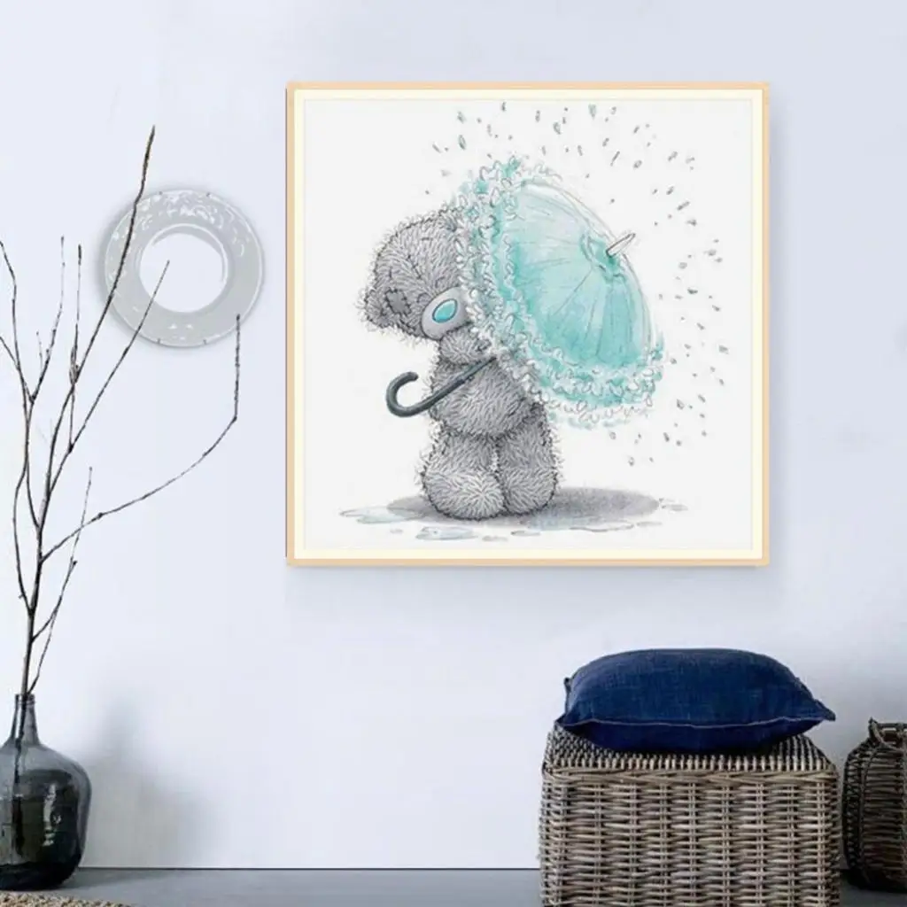 Cute Bear Diamond Painting Kit, 5D DIY Diamond Embroidery Rhinestone Cross Stitch Painting Home Decor for Adults Paint By Number