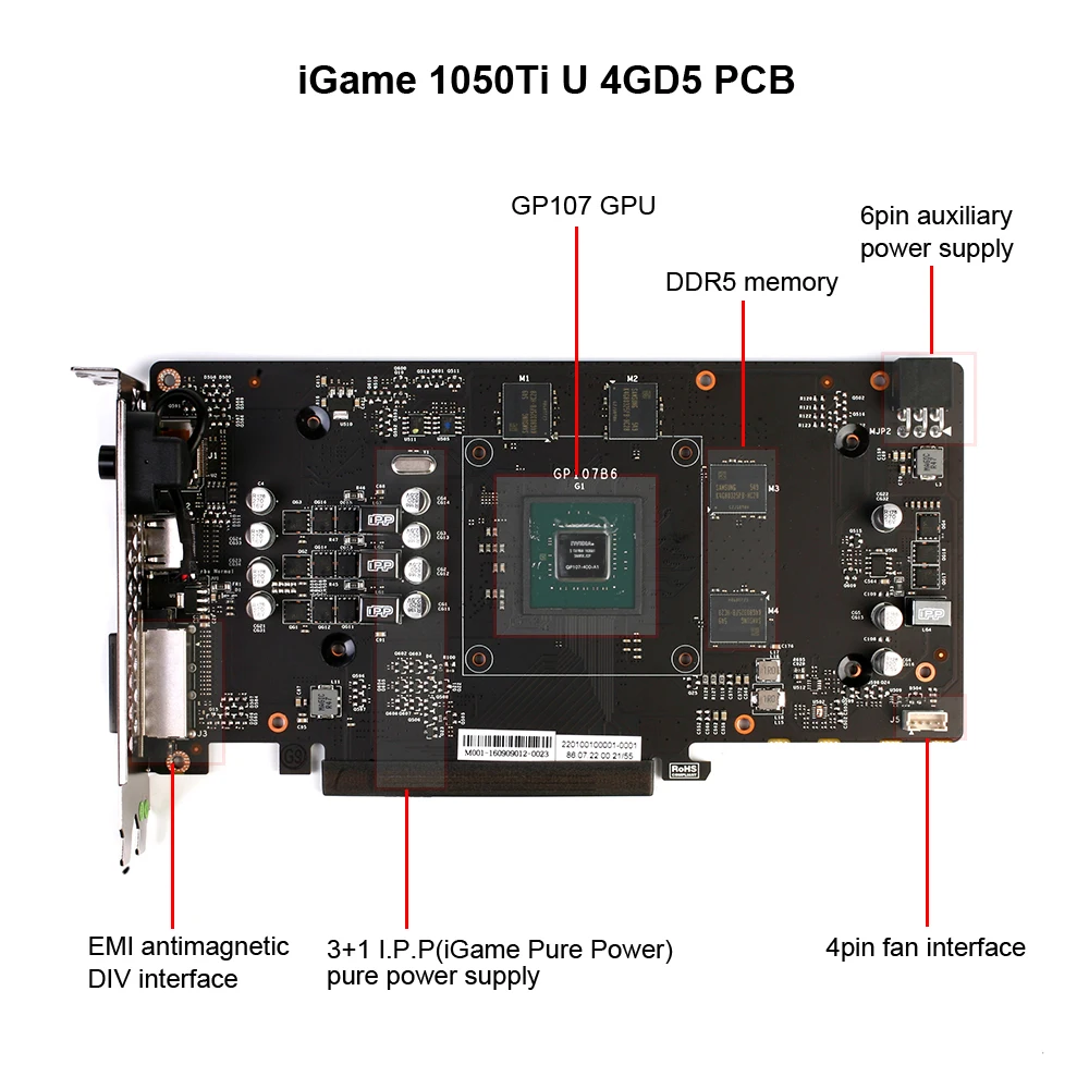 Видеокарты для Bitcoin Miner PCI-E Riser для красочной видеокарты NVIDIA GeForce GTX iGame 1050Ti 4 ГБ GDDR5 128 бит