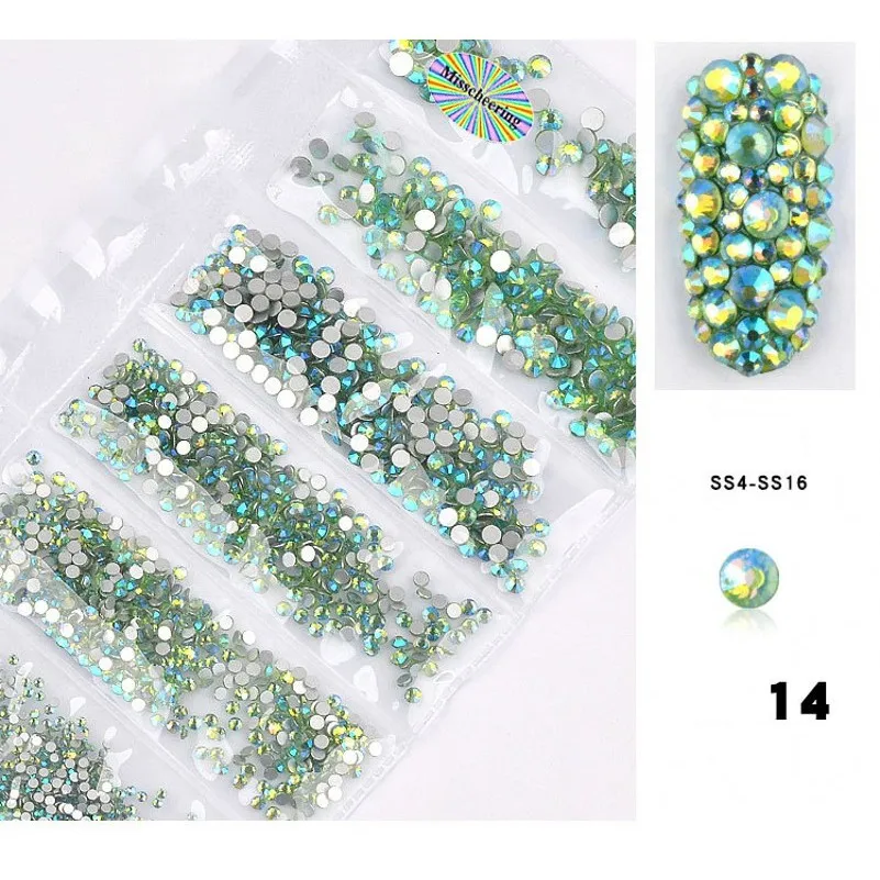 

1Pack 1300pcs Mix 6 Sizes Nail Rhinestones Crystal AB Shiny Stones For DIY Nail Jewelry Diamond Nail Art Decorations Accessories