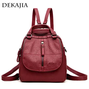

Fashion backpack female bag exquisite sewing leather backpack teenage for girls high quality large capacity women backpack