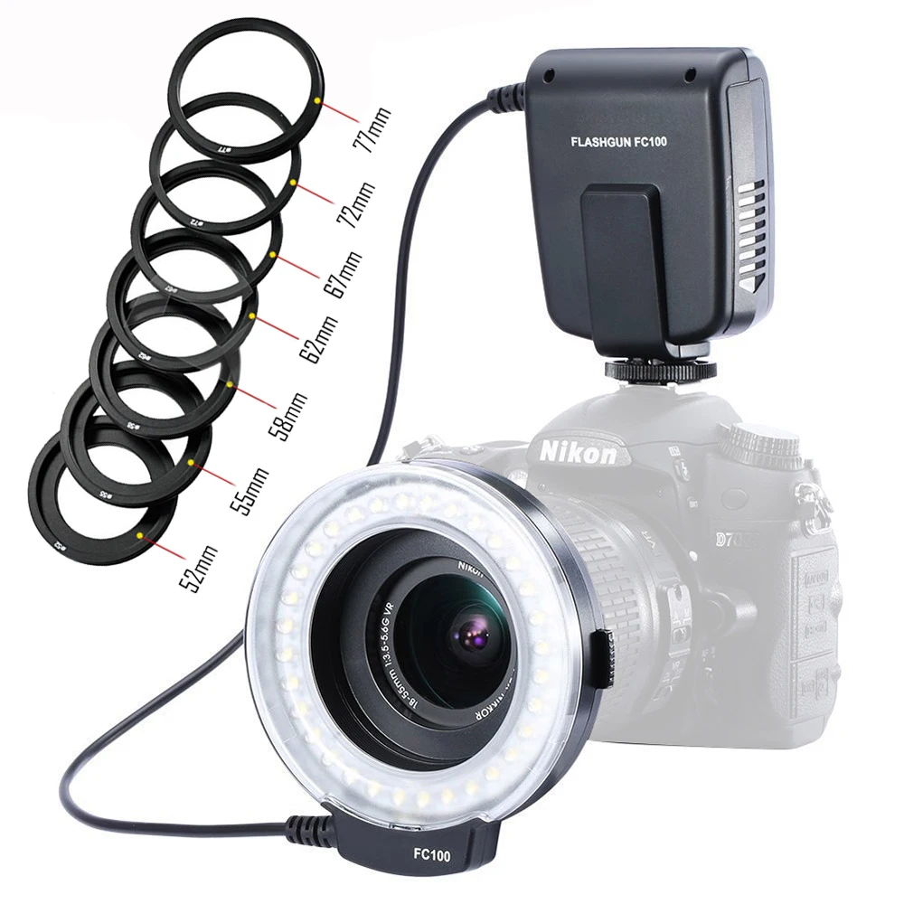 Meike FC100 Photography Camera LED Macro Ring Flash Light