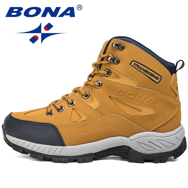 Tanie BONA New Arrival mężczyźni buty górskie antypoślizgowe buty sportowe na świeżym powietrzu Walking Trekking wspinaczka trampki Zapatillas wygodne buty