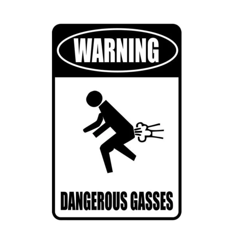

Warning Dangerous Gasses Vinyl Decal Sticker Truck Window Creativity Car Accessories Motorcycle Helmet Car Styling