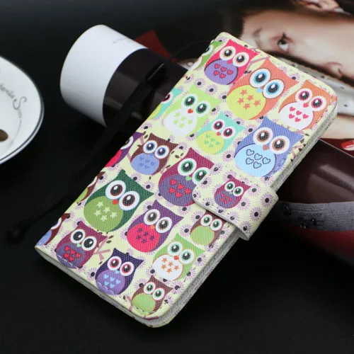 Чехол-бумажник из ТПУ с рисунком для samsung Galaxy J1 Mini SM-J105H из искусственной кожи чехол для телефона с изображением единорога кота - Цвет: Owls