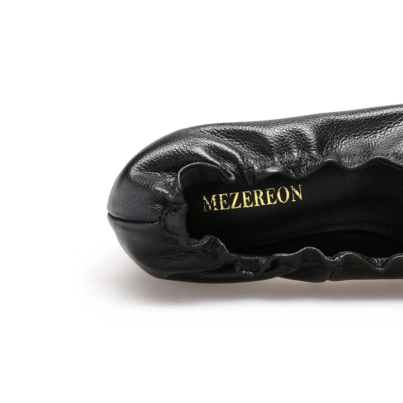 MEZEREON женская обувь из натуральной кожи обувь для женщин квадратный каблук в деловом стиле модная обувь женские туфли с острым носком