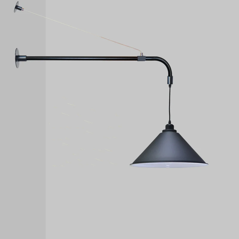 

Retro loft wall lamp vintage light fixtures restaurant bedroom office study bar club cafe lights long arm E27 wall sconce bra