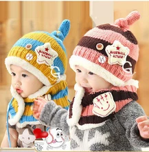 knitted cap + scarf Fashion Handmade Infant Baby Knit Costume Beanies Newborn Photography Prop Crochet Shirt Hat Cap girl