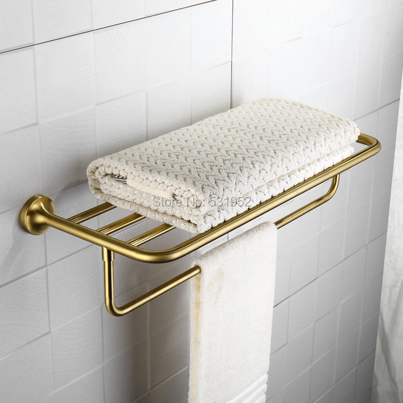 Juego de Herramientas de baño de acero inoxidable SUS 304, soporte de papel dorado cepillado, soporte para toallero, soporte para cepillo de baño, bronce cepillado