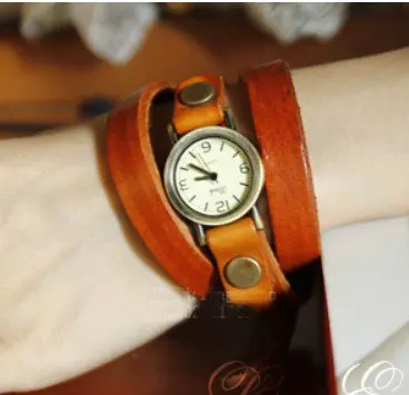 Vintage Punk Real Leather Watch Coffee Red Black 12pcs Lot In Vintage Punk Real Leather Watch Coffee Red Black