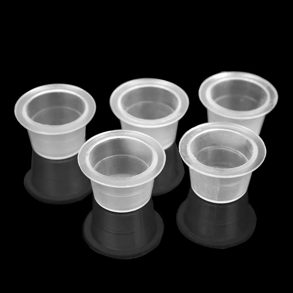 50Pcs Plastic Disposable Tattoo Ink Cups For Permanent Tattoo Makeup Makeup Pigment Container Caps Disposable Accessories