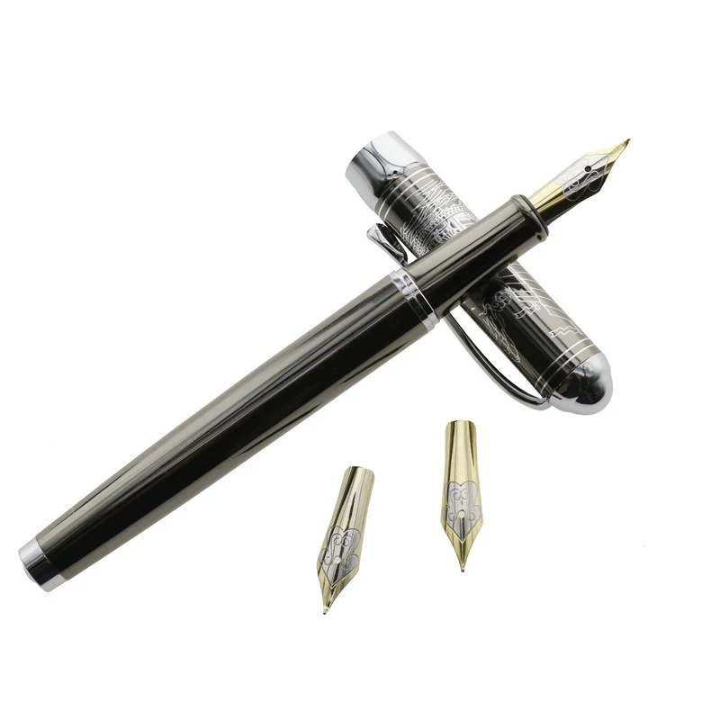 

High Quality Fountain Pen Black King Kong Boutique Signature Calligraphy Pen Free Gift 2 Pen Tip Pen Factory