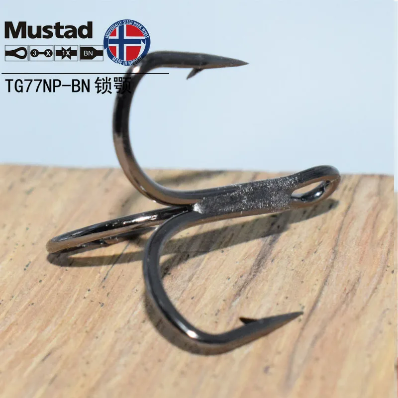 Mustad Рыбалка Крючки TG77NP-BN тройной крючок из высокоуглеродистой стали колючая Jawlock 3X сильная приманка океан рыбалка якорь снасти Pesca