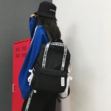 Women Backpack Casual School Bag For Teenage Girl Children Zipper Canvas Travel Backpack patch detail double zipper canvas backpack