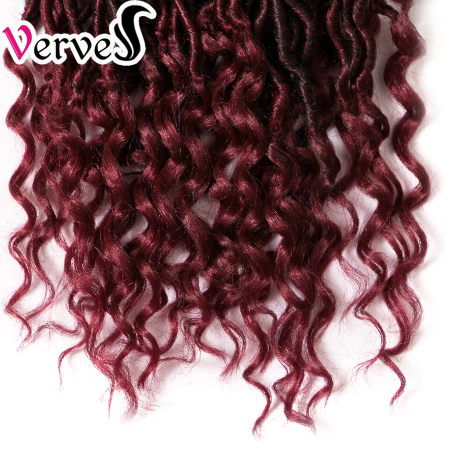 VERVES Faux locs 18 дюймов вязание крючком сплетенные волосы для наращивания 24 пряди/упаковка косички Омбре плетение волос синтетический афро коричневый оптом