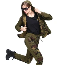 Уличные женские камуфляжные тактические костюмы из трех предметов, военные Пальто, штаны, жилет, костюмы из трех предметов, тренировочные походные альпинистские костюмы