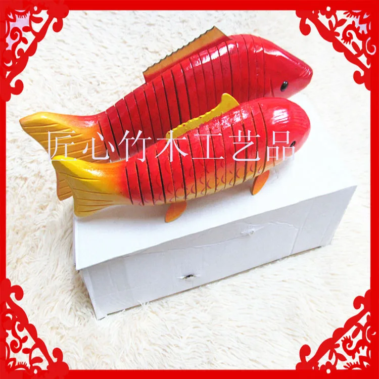 

[wholesale] 31cm originality tourist handicraft / wooden toys / goldfish goldfish animal model ornaments