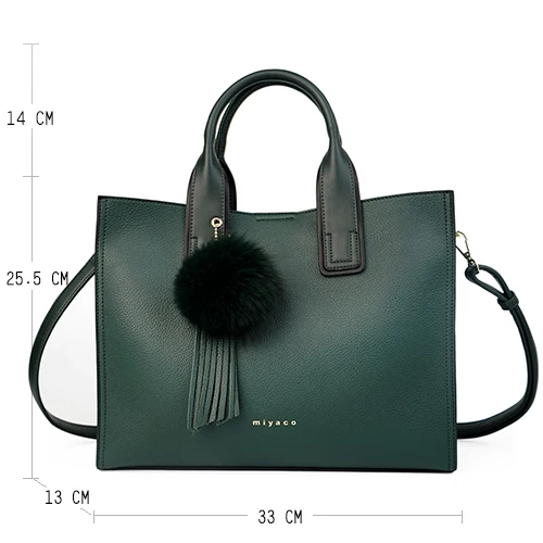 Us 22 92 61 Off Miyaco Women Leather Handbags Casual Brown Tote Bags Crossbody Bag Top Handle With Tassel And Fluffy Ball In Us 22 92 61 Off Miyaco Women Leather Handbags Casual Brown Tote Bags Crossbody Bag Top Handle With Tassel And Fluffy Ball In