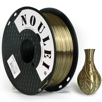 

Noulei 1.75mm PLA Silk Antique Gold 3d printer filament 1KG Shiny 3D printing material metal silky Antique Gold