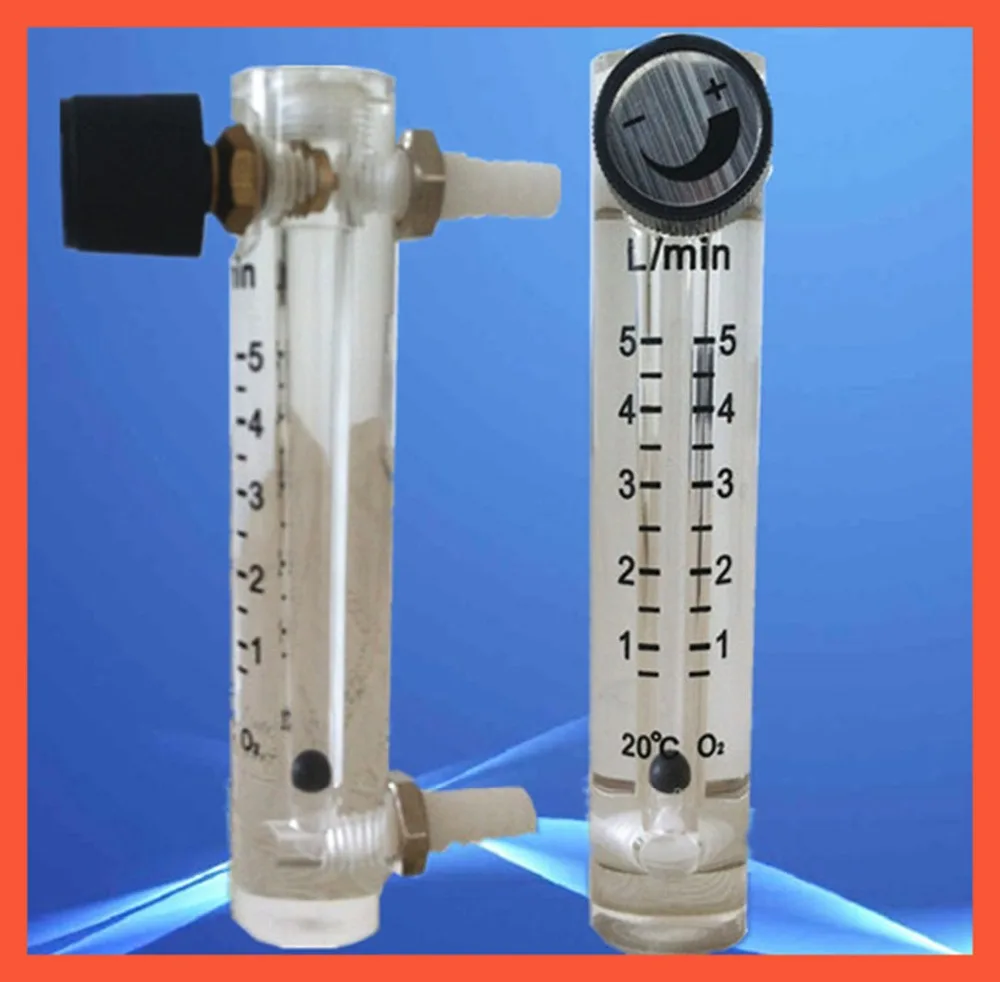 

LZQ-4(1-5)LPM plastic air flowmeter (H=115mm Oxygen flow meter)with control valve for Oxygen conectrator,it can adjust flow LZQ4