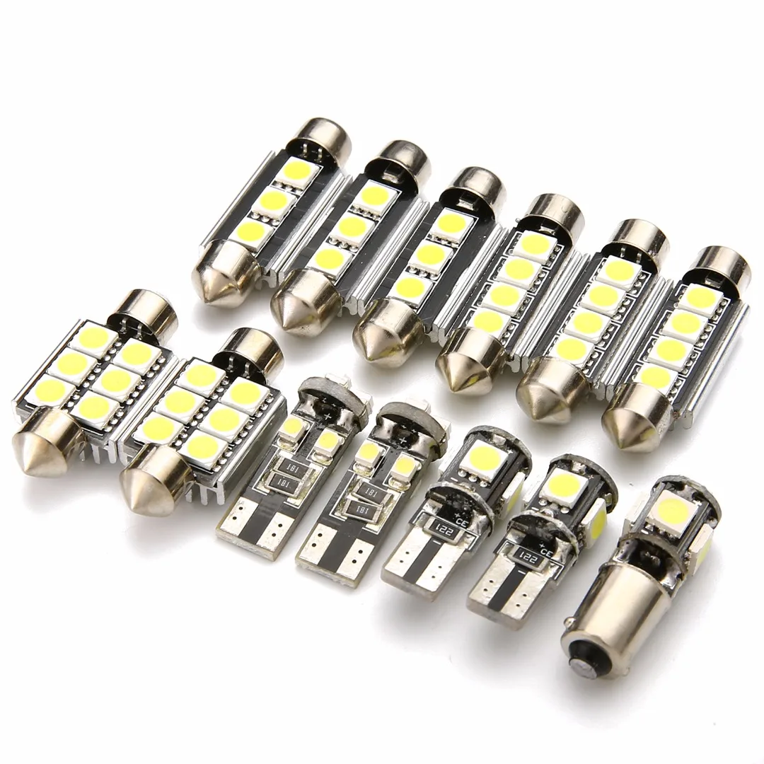 13pcs/set White Car Interior LED Light Bulb Kit For V W G olf 6 MK 6