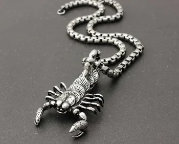 

Large Scorpion Pendant Men's Unique 316L Stainless Steel Zodiac Necklace