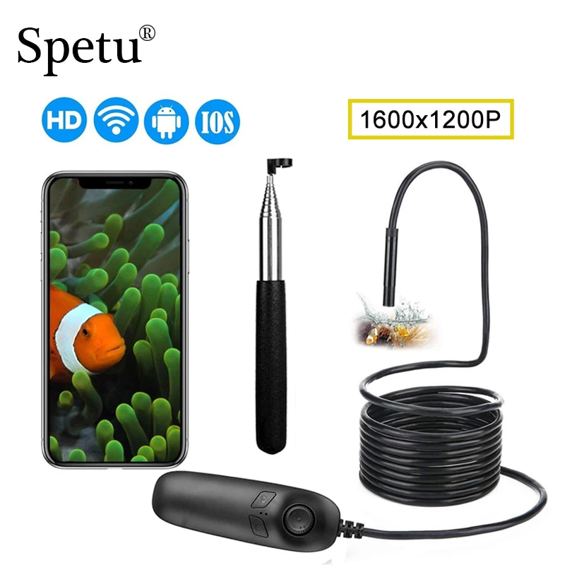 

1200P Endoscope Camera 2.0 MP HD Wireless Borescope Inspection Camera Semi-Rigid Flexible Snake Camera for Android and iPhone