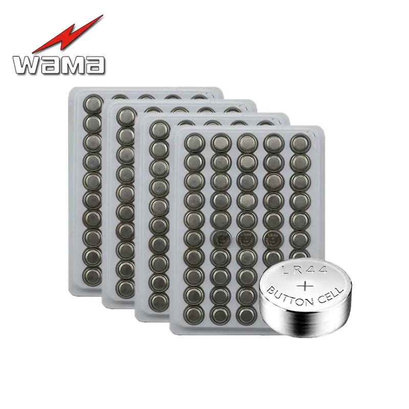 200pcs/lot Wama AG13 1.5V Coin Alkaline Batteries Button Cell for Colorful Night Light Alarm Watch 357A LR44 LRA76 L1154 Battery |