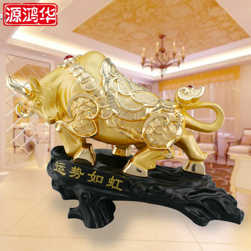 

The cow Real Special Offer Home Decoration Accessories Rainbow Resin Crafts Gifts Cattle Ornaments buddha statue buda sculpture