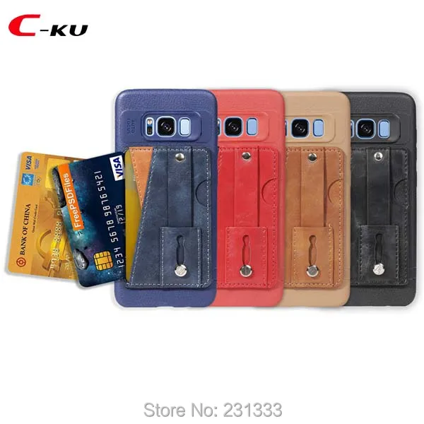 

C-ku ID Card Slot Soft TPU Leather Case For Iphone X XS MAX XR 8 7 PLUS 7PLUS 6 6S I6 Samsung J3 J5 2017 Stand Cover Skin 200pcs