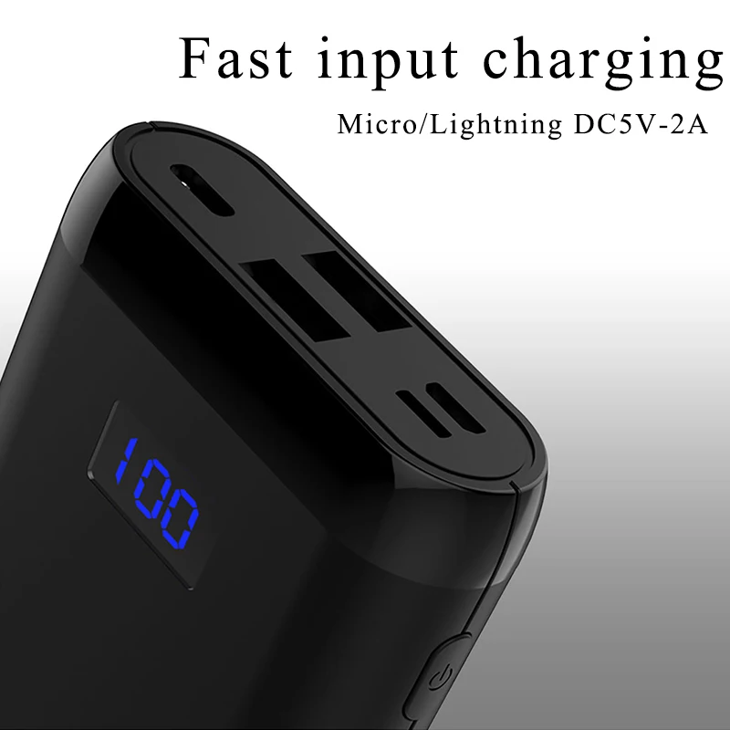 Портативное Внешнее зарядное устройство TOTU 10000 мАч с ЖК дисплеем типа C Micro USB для
