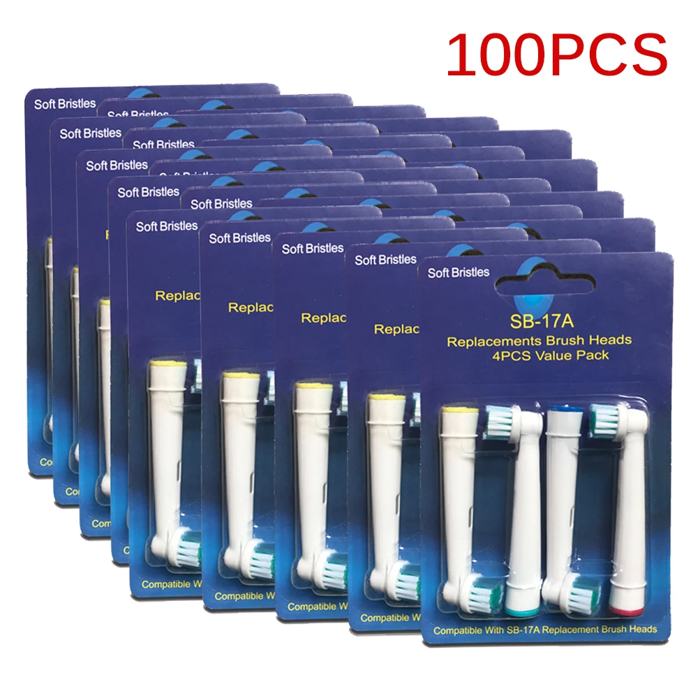 

100pcs Replacement Brush Heads For Oral-B Electric Toothbrush Fit Advance Power/Vitality Precision Clean/3D Excel/Triumph/Health