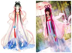 6 видов конструкций Luo TianYi Женский карнавальный костюм ханфу повседневная одежда костюм принцессы Лолиты для Вокалоида